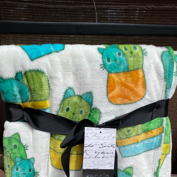 cat cactus blanket